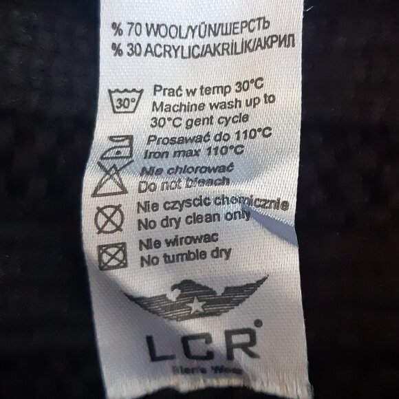 LCR 04s Black Full Zip Wool Blend Sweater Detachable Collar Buckle Detail - Picture 15 of 16